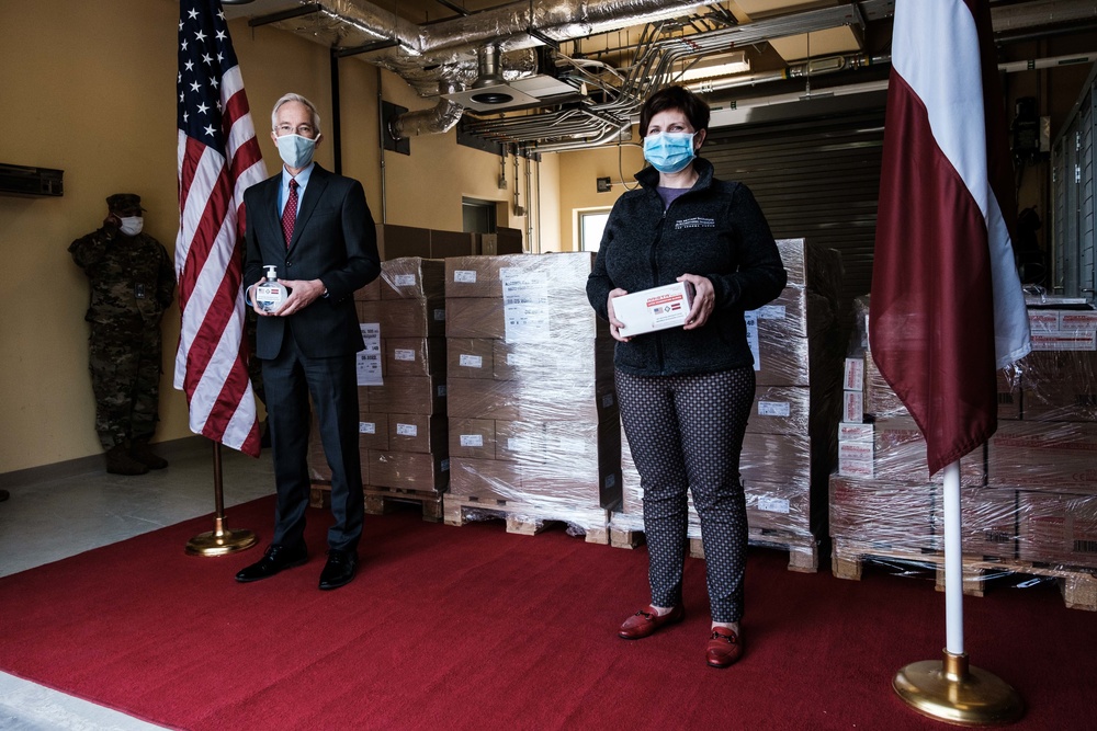 US donates medical supplies to Latvia to help fight COVID-19
