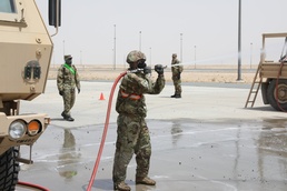 CBRN Soldiers Sanitize Vehicles Against COVID-19