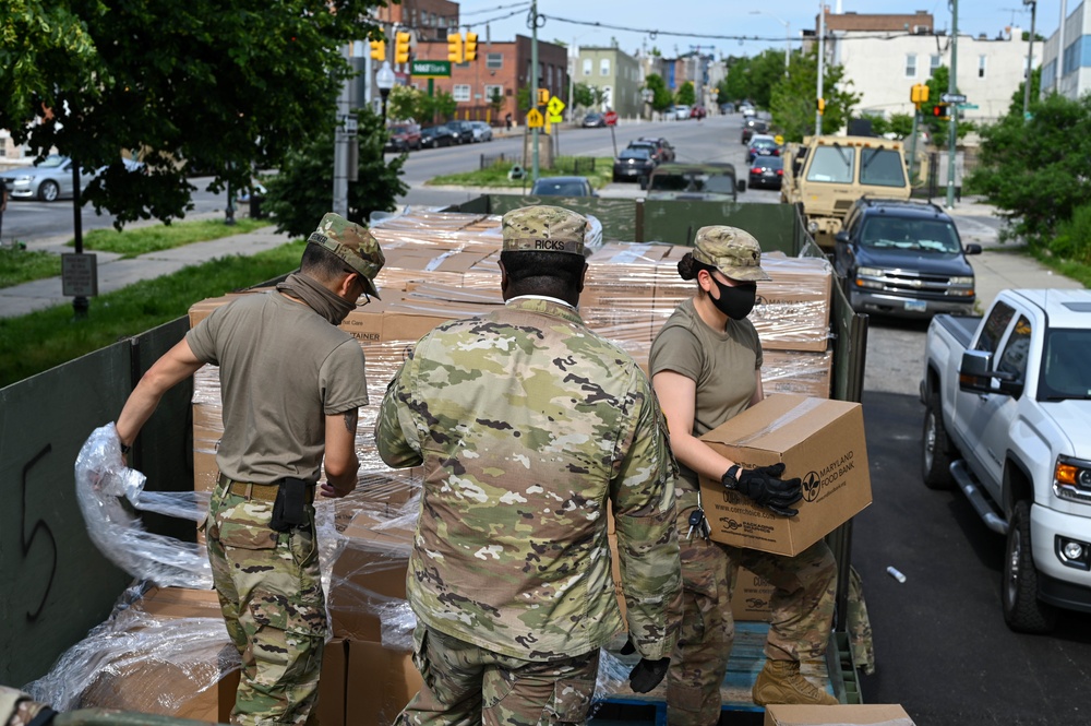 1229th Transportation Company supports Baltimore Food Distribution