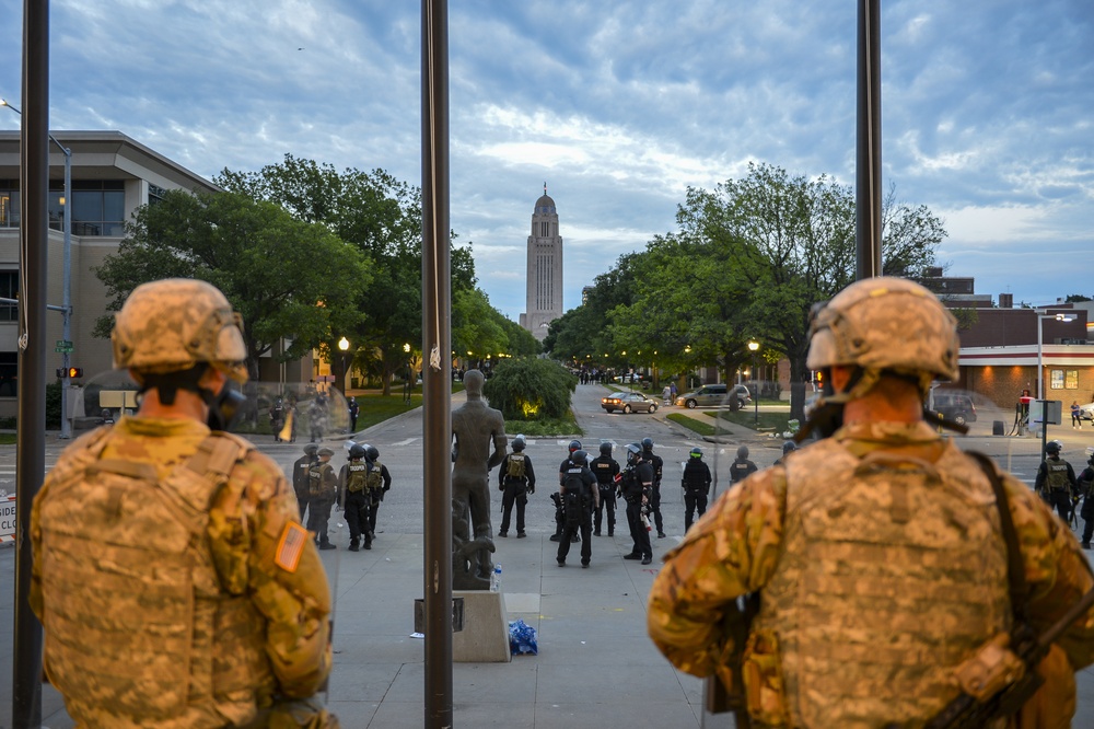 Nebraska National Guard supports law enforcement at Hall of Justice