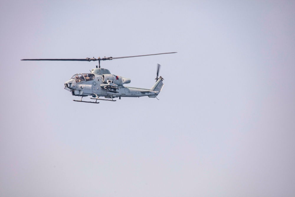 Aircraft participate in a show of force