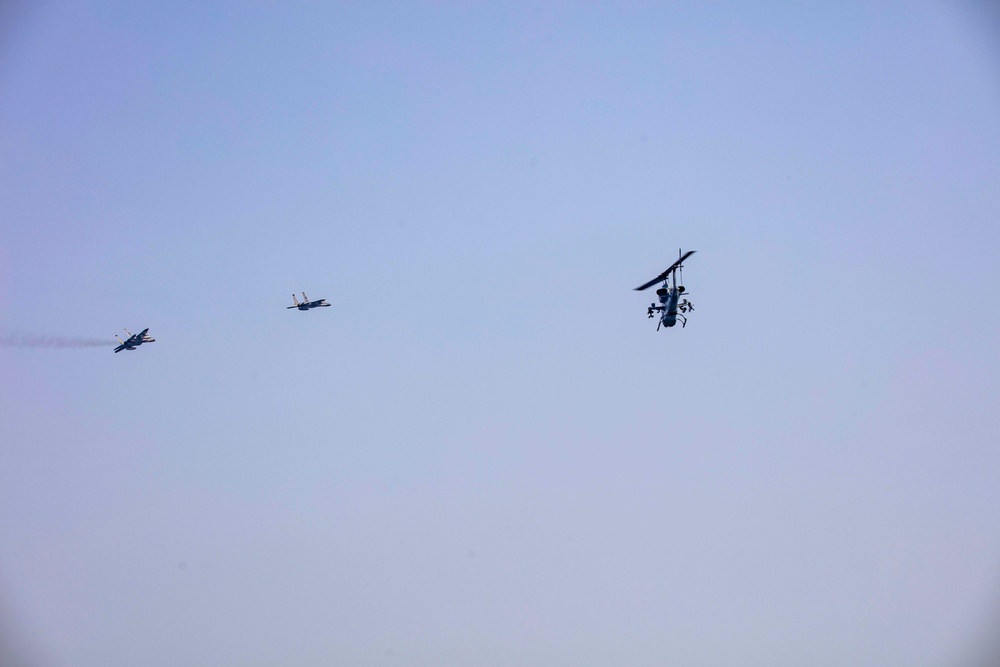 Aircraft participate in a show of force