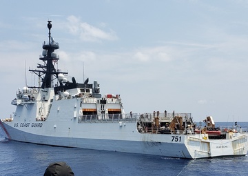 Coast Guard Cutter Waesche conducts counterdrug operations in the Eastern Pacific Ocean