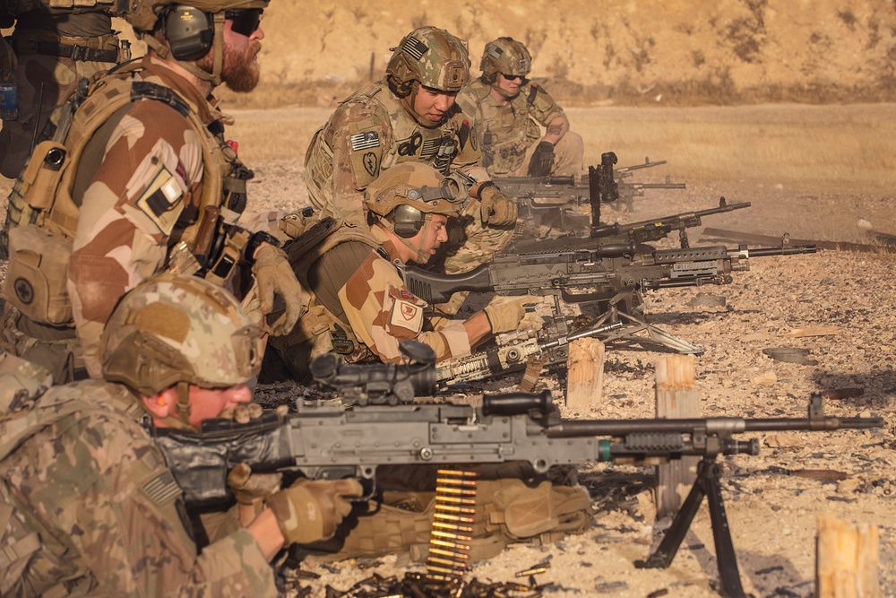 Coalition M240B live fire exercise