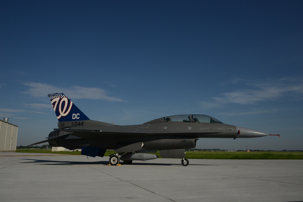 MLB Nationals logo painted as tail flash