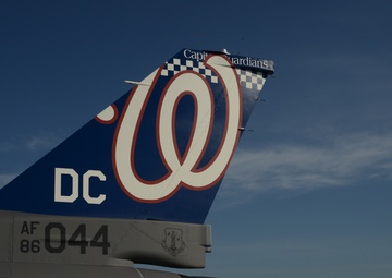 Nationals logo painted as D.C. ANG F-16 tail flash