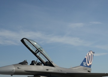 MLB Nats logo painted as D.C. ANG F-16 tail flash
