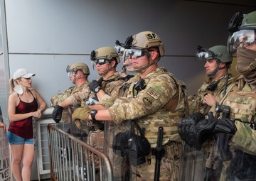 U.S. Airmen and Soldiers from the Georgia National Guard assist law enforcement agencies during Atlanta protests