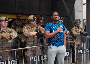 U.S. Airmen and Soldiers from the Georgia National Guard assist law enforcement agencies during Atlanta protests