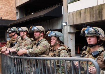 U.S. Airmen and Soldiers from the Georgia National Guard assist law enforcement agencies during Atlanta protests