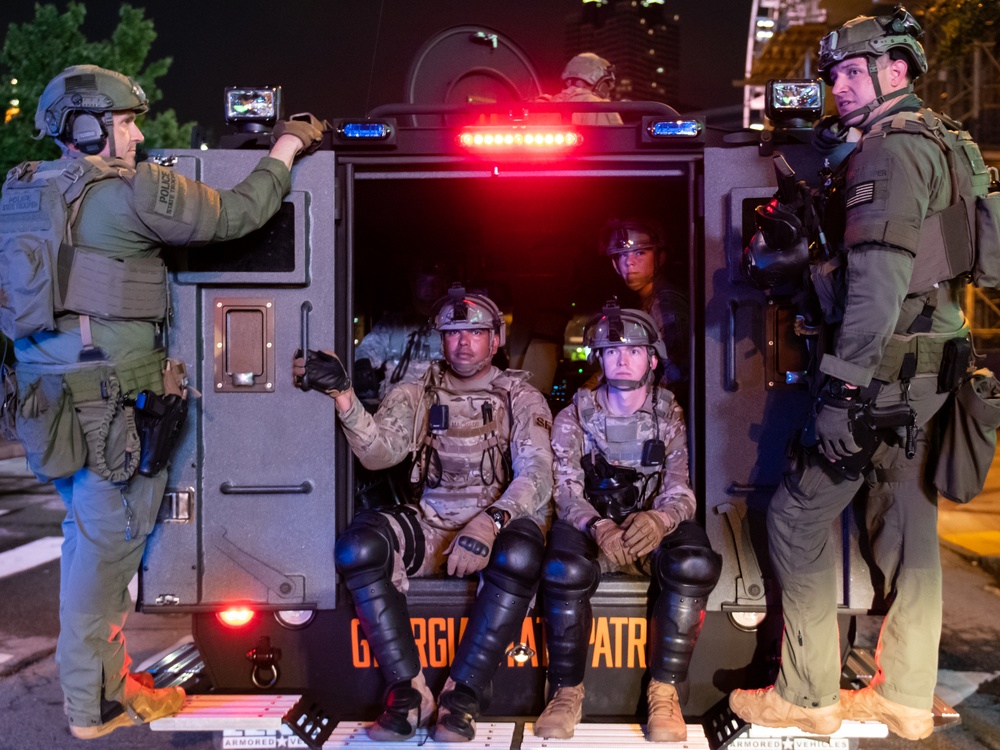 U.S. Airmen and Soldiers from the Georgia National Guard assist law enforcement agencies during Atlanta protests