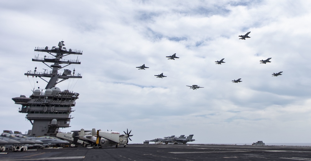 Nimitz CSG Aircraft Conduct Fly Over