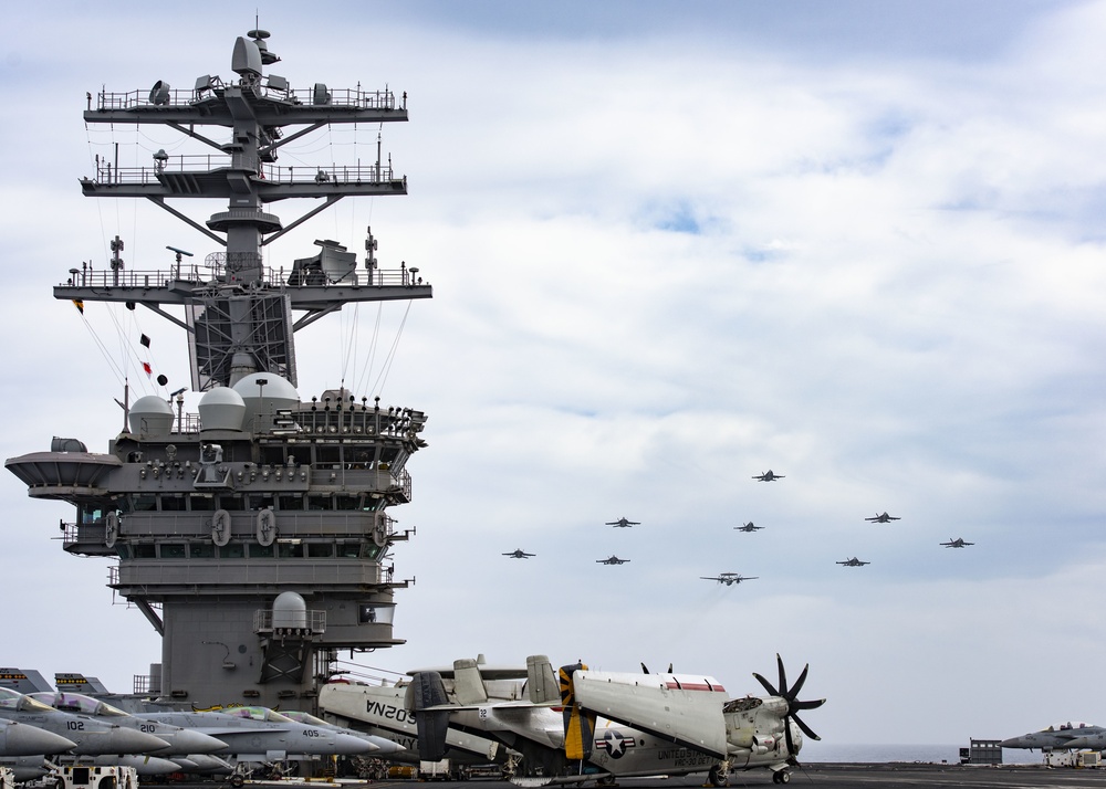 Nimitz CSG Aircraft Conduct Fly Over