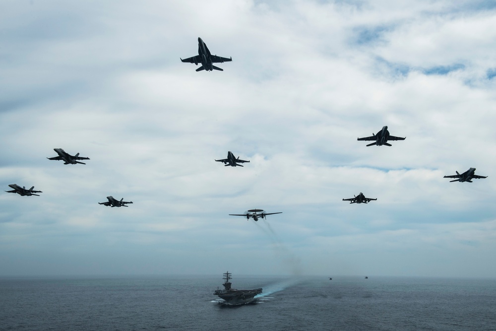 Nimitz CSG Aircraft Conduct Fly Over