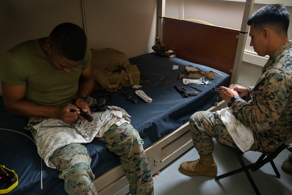 15th MEU Military Police keep their sidearms ready