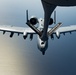 A U.S. Air Force KC-135 aircrew assigned to the 28th Expeditionary Air Refueling Squadron conducts an aerial refueling mission