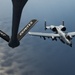 A U.S. Air Force KC-135 aircrew assigned to the 28th Expeditionary Air Refueling Squadron conducts an aerial refueling mission