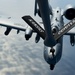 A U.S. Air Force KC-135 aircrew assigned to the 28th Expeditionary Air Refueling Squadron conducts an aerial refueling mission