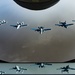 A U.S. Air Force KC-135 aircrew assigned to the 28th Expeditionary Air Refueling Squadron conducts an aerial refueling mission