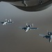 A U.S. Air Force KC-135 aircrew assigned to the 28th Expeditionary Air Refueling Squadron conducts an aerial refueling mission