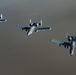 A U.S. Air Force KC-135 aircrew assigned to the 28th Expeditionary Air Refueling Squadron conducts an aerial refueling mission