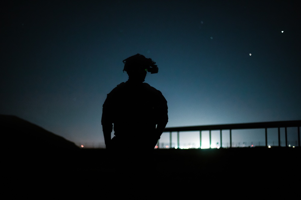 Coalition Night Live Fire at Al Asad Air Base