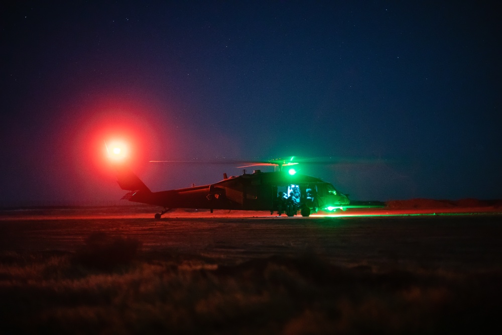 Coalition Night Live Fire at Al Asad Air Base