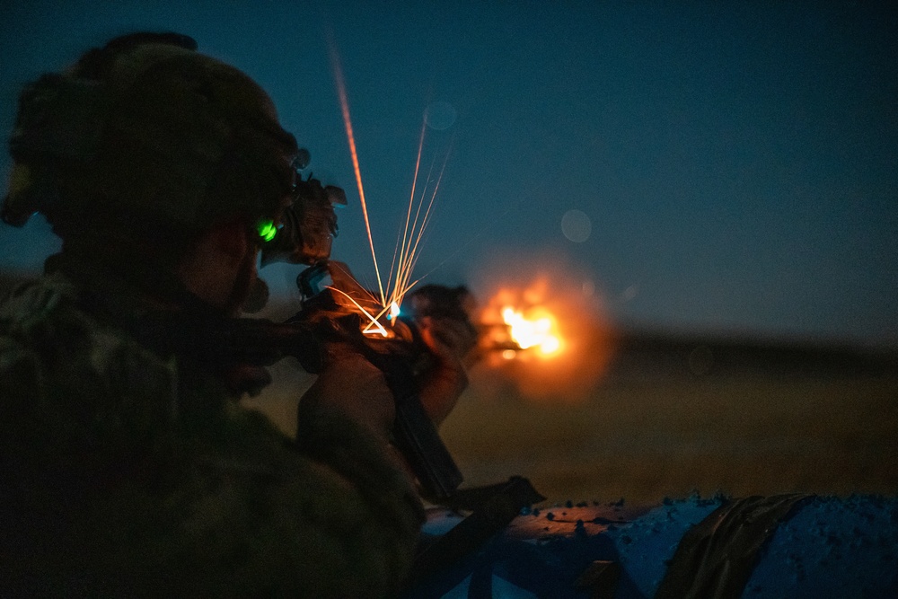 Coalition Night Live Fire at Al Asad Air Base