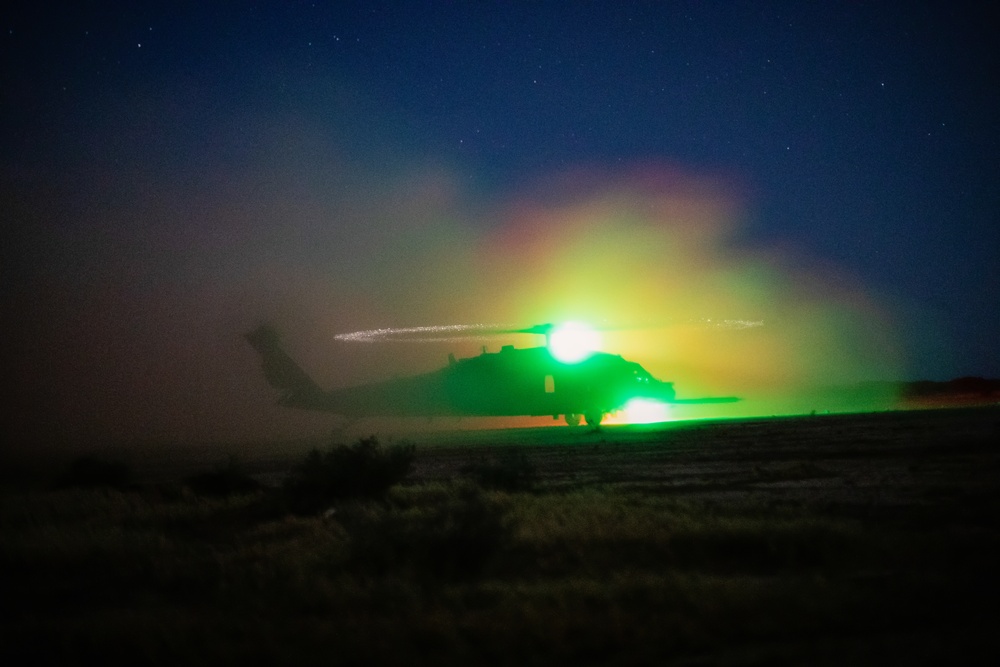 Coalition Night Live Fire at Al Asad Air Base