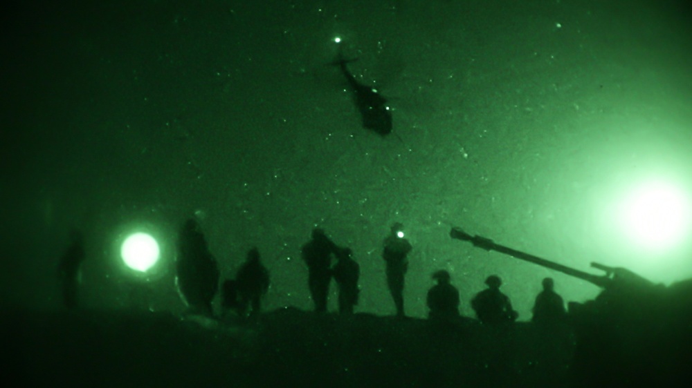 Coalition Night Live Fire at Al Asad Air Base