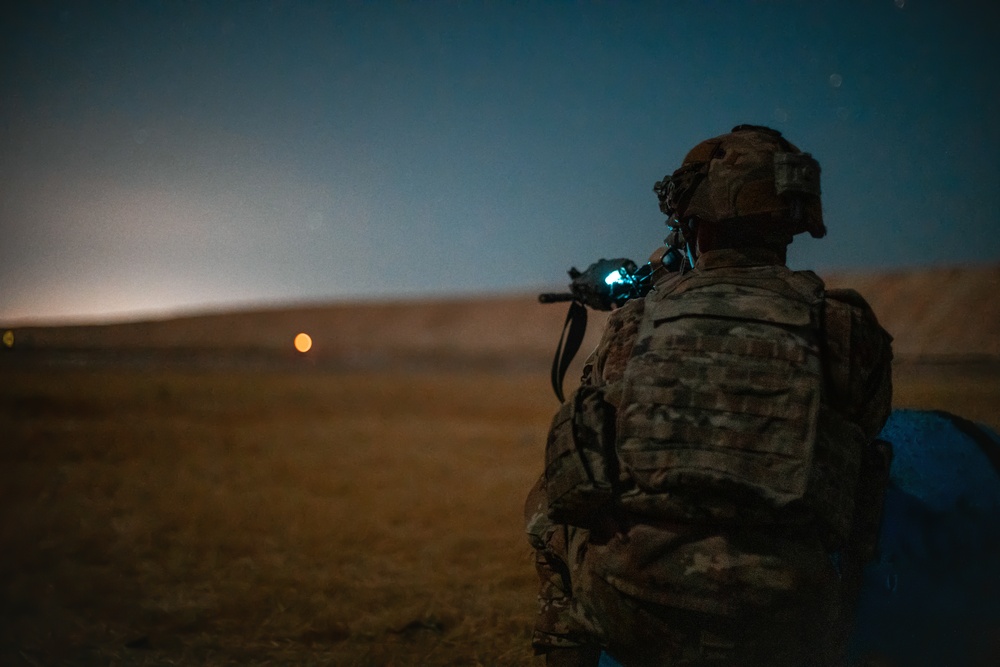 Coalition Night Live Fire at Al Asad Air Base