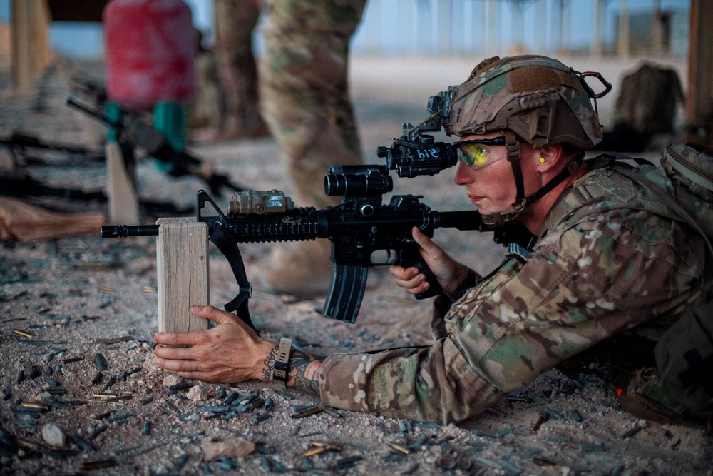 Coalition Night Live Fire at Al Asad Air Base