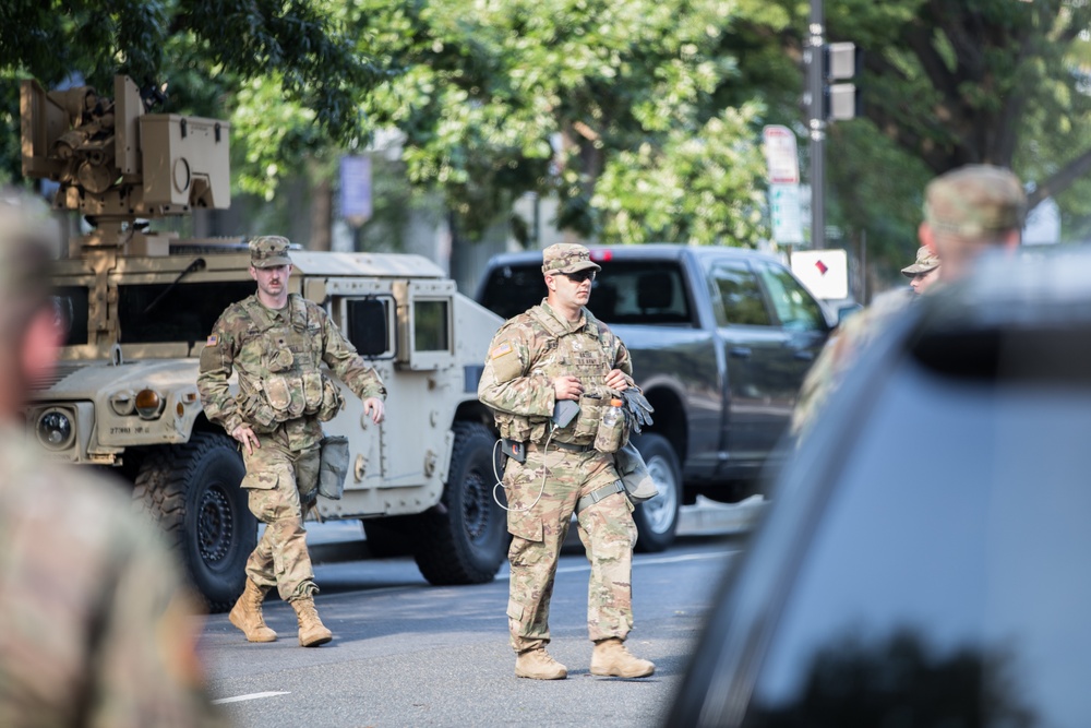 Indiana National Guard Soldiers Assist Local Law Enforcement Near White House