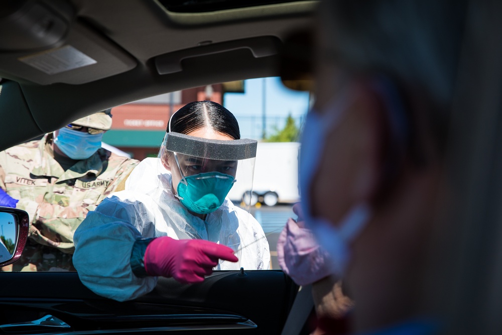 The Michigan National Guard conducted COVID-19 testing in Midland, Mich.