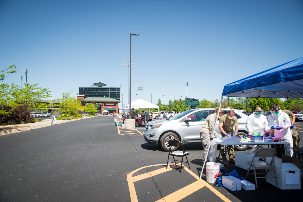 The Michigan National Guard conducted COVID-19 testing in Midland, Mich.