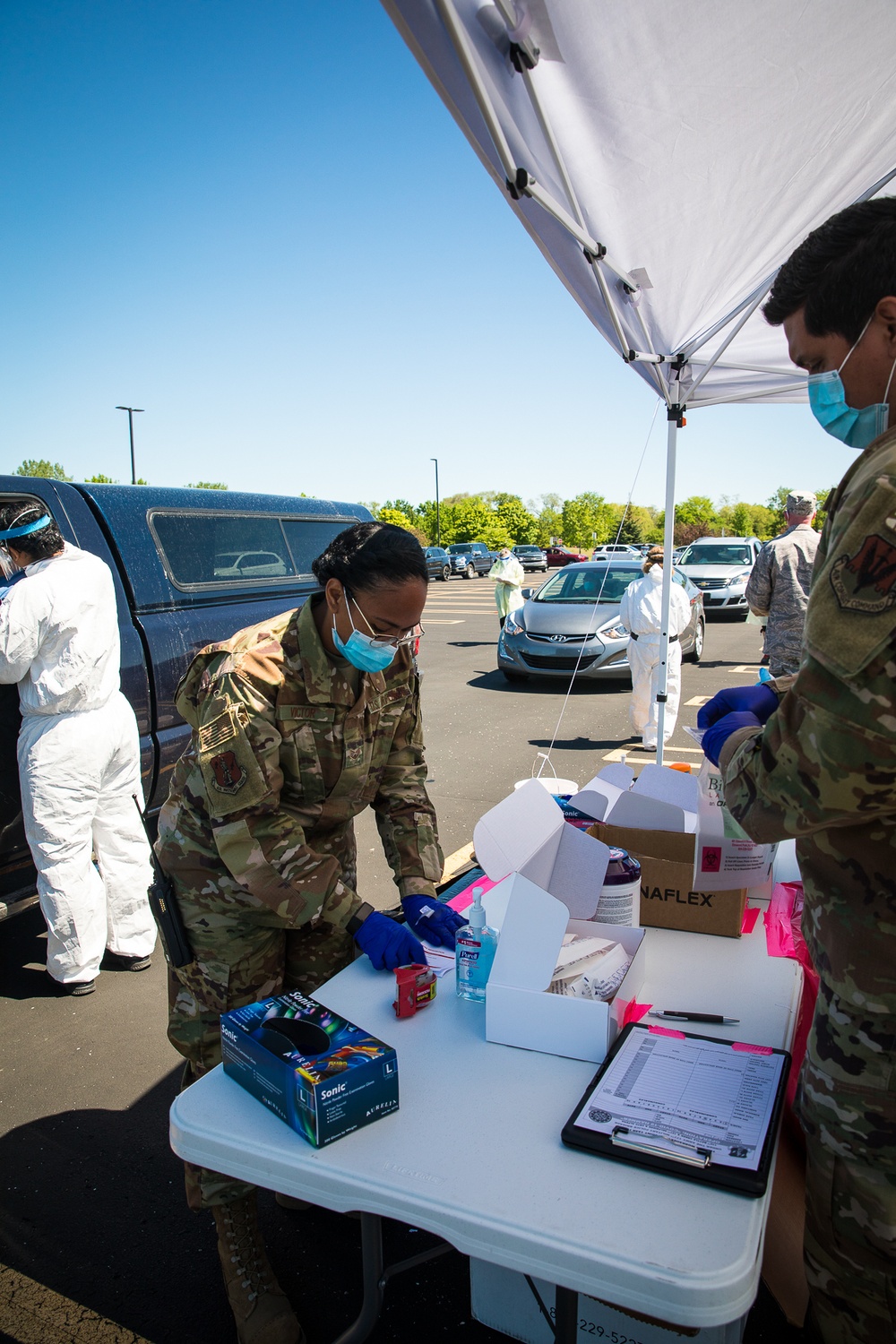 The Michigan National Guard conducted COVID-19 testing in Midland, Mich.