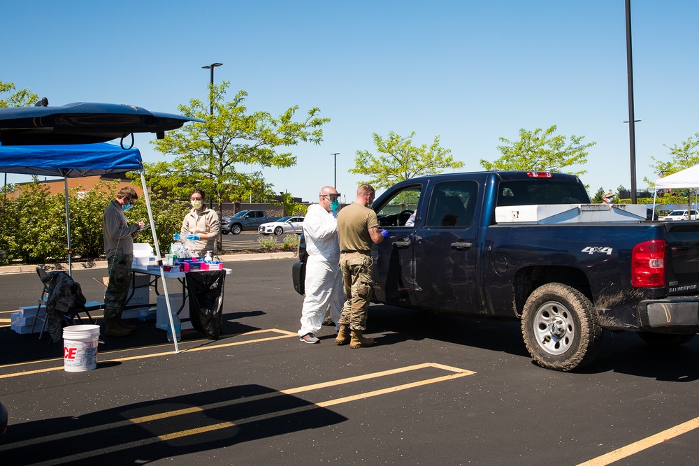 The Michigan National Guard conducted COVID-19 testing in Midland, Mich.