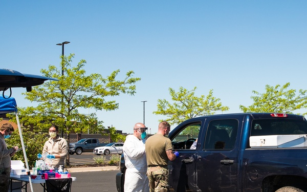 The Michigan National Guard conducted COVID-19 testing in Midland, Mich.