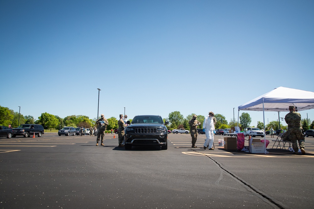 The Michigan National Guard conducted COVID-19 testing in Midland, Mich.