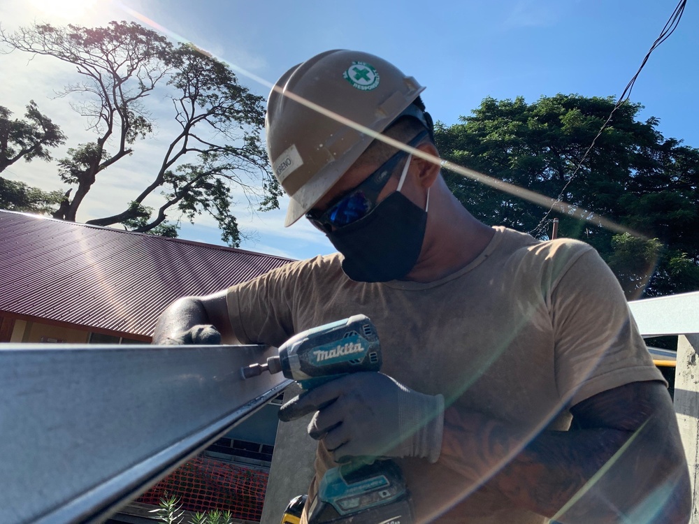 U.S. Navy Seabees with NMCB-5’s Detail Timor-Leste construct a two-room schoolhouse