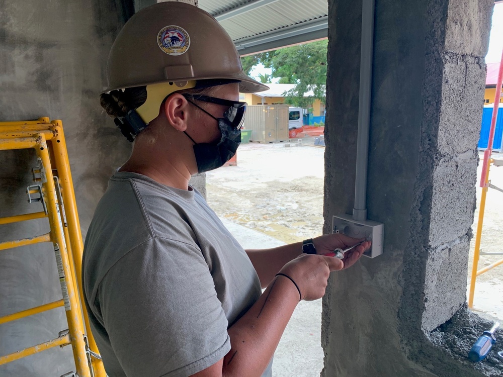 U.S. Navy Seabees with NMCB-5’s Detail Timor-Leste construct a two-room schoolhouse