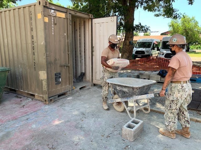 U.S. Navy Seabees with NMCB-5’s Detail Timor-Leste construct a two-room schoolhouse