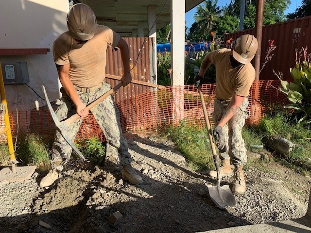 U.S. Navy Seabees with NMCB-5’s Detail Timor-Leste construct a two-room schoolhouse