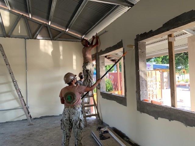 U.S. Navy Seabees with NMCB-5’s Detail Timor-Leste construct a two-room schoolhouse