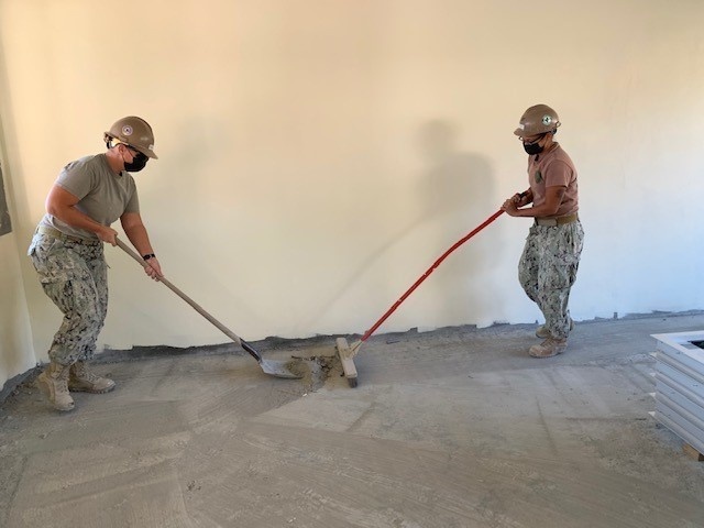 U.S. Navy Seabees with NMCB-5’s Detail Timor-Leste construct a two-room schoolhouse