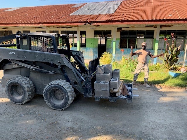 U.S. Navy Seabees with NMCB-5’s Detail Timor-Leste construct a two-room schoolhouse