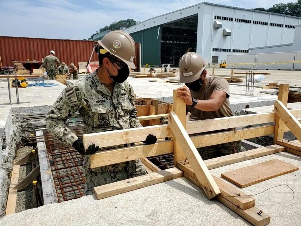 U.S. Navy Seabees with NMCB-5’s Detail Sasebo support Naval Beach Unit 7