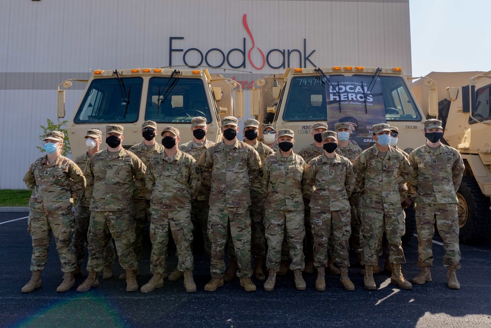 Soldiers transport donated groceries