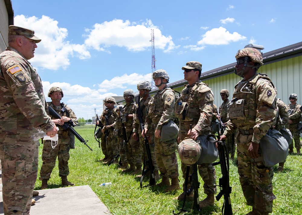 TXARNG Soldiers prepare to support law enforcement during Cleveland, Texas protests