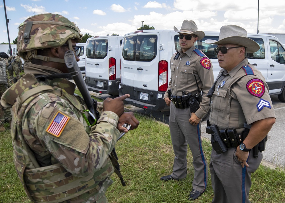 TXARNG Soldiers prepare to support law enforcement during Cleveland, Texas protests